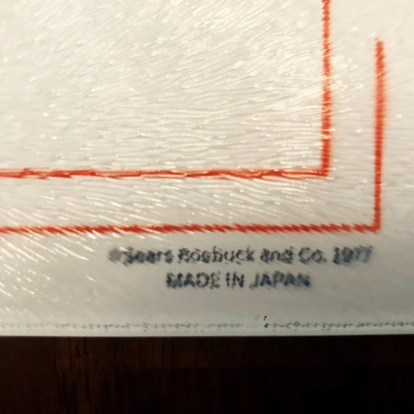 Merry Mushroom Kitchen Glass Cutting Board 8x11 Sears Roebuck 1977 Made in Japan - Picture 3 of 5